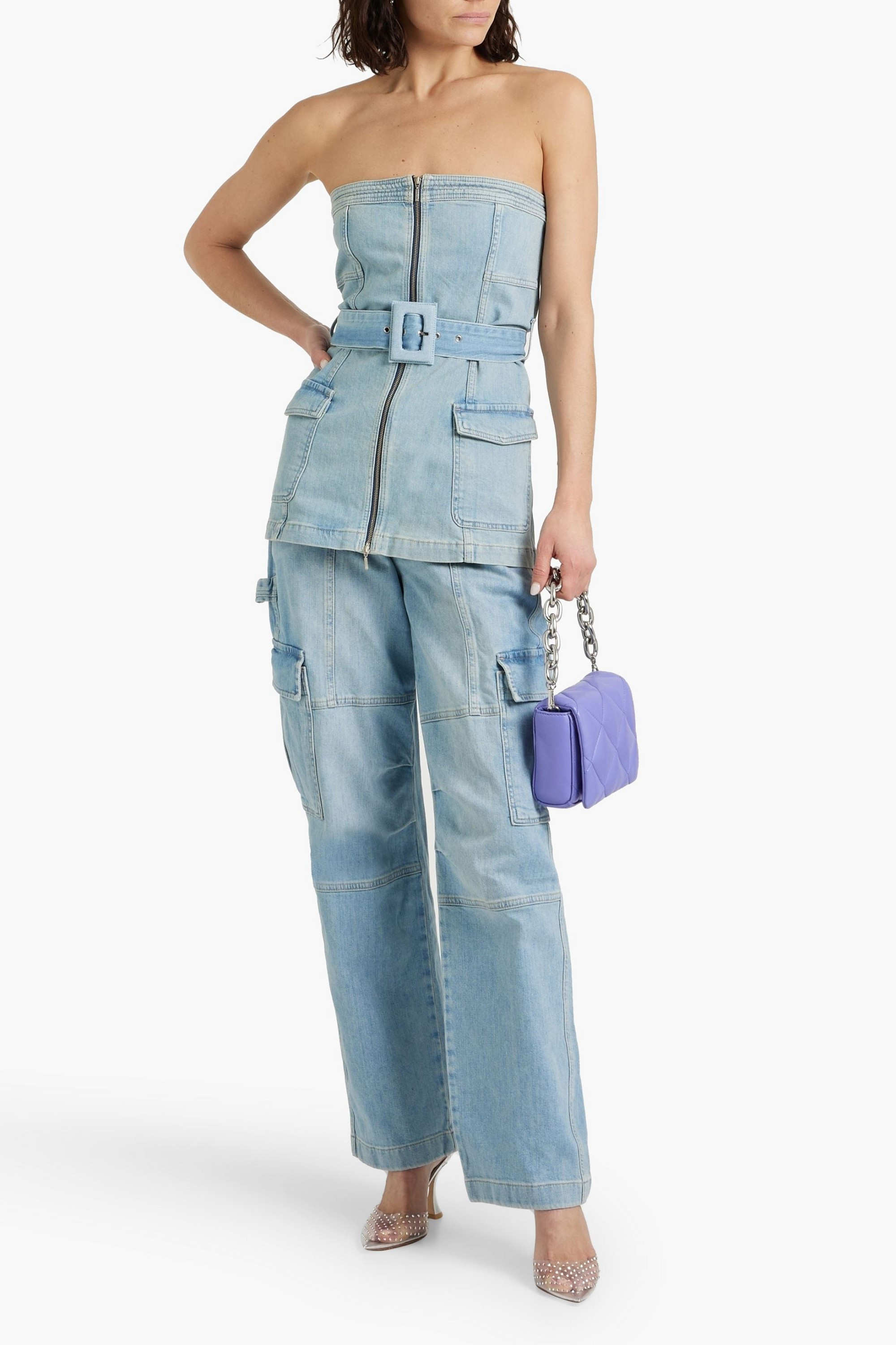 SIMKHAI Axelle faded high-rise straight-leg jeans