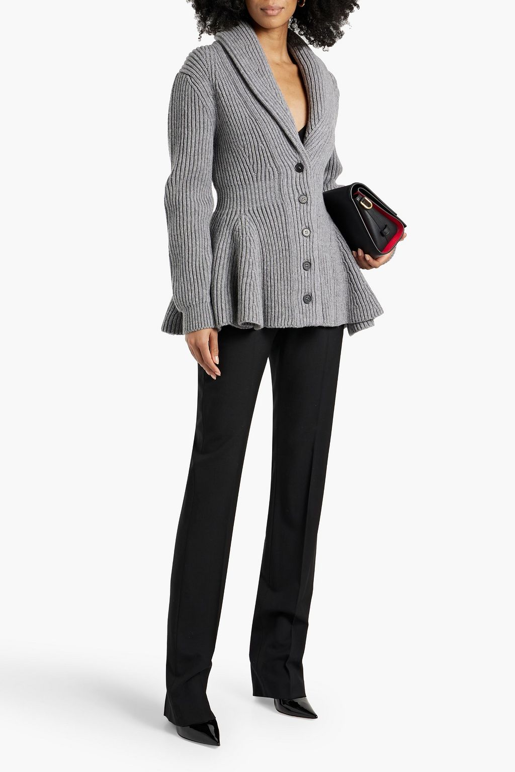 MCQUEEN Wool-twill bootcut pants