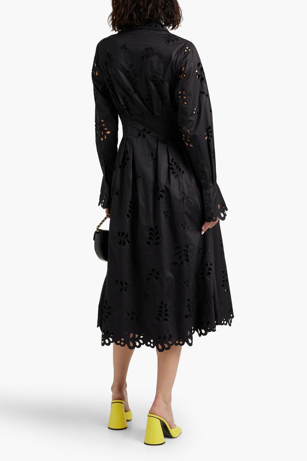 SIMKHAI Eda broderie anglaise cotton midi shirt dress
