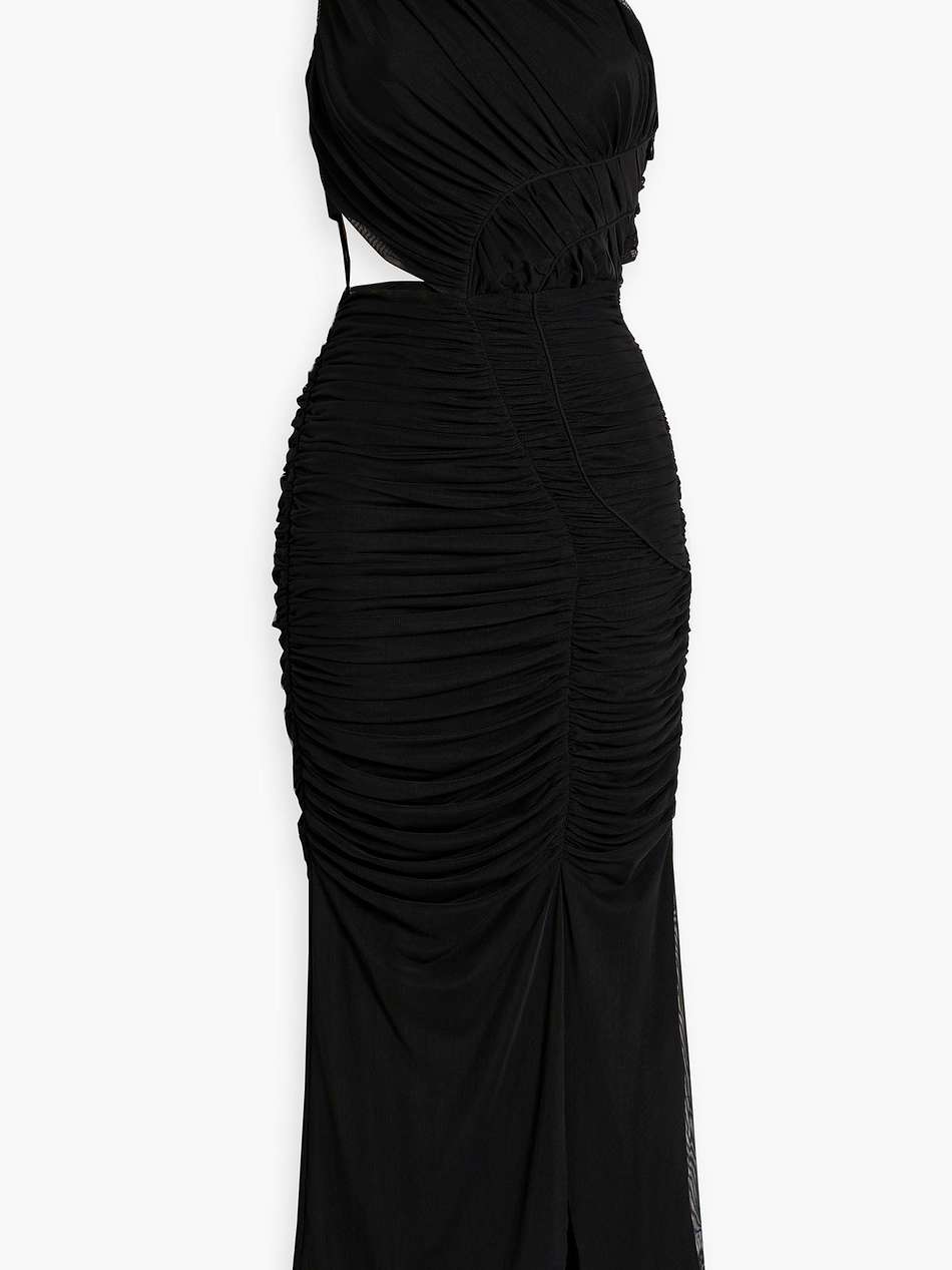 seraiah one-shoulder cutout mesh dress