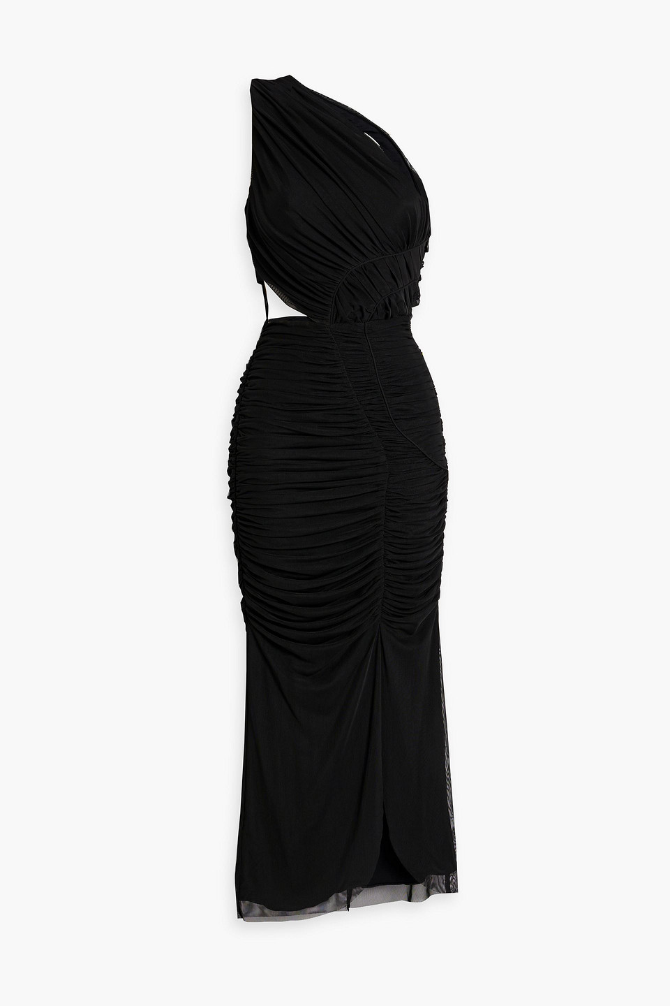 Simkhai Seraiah Ruched Midi Dress In Black