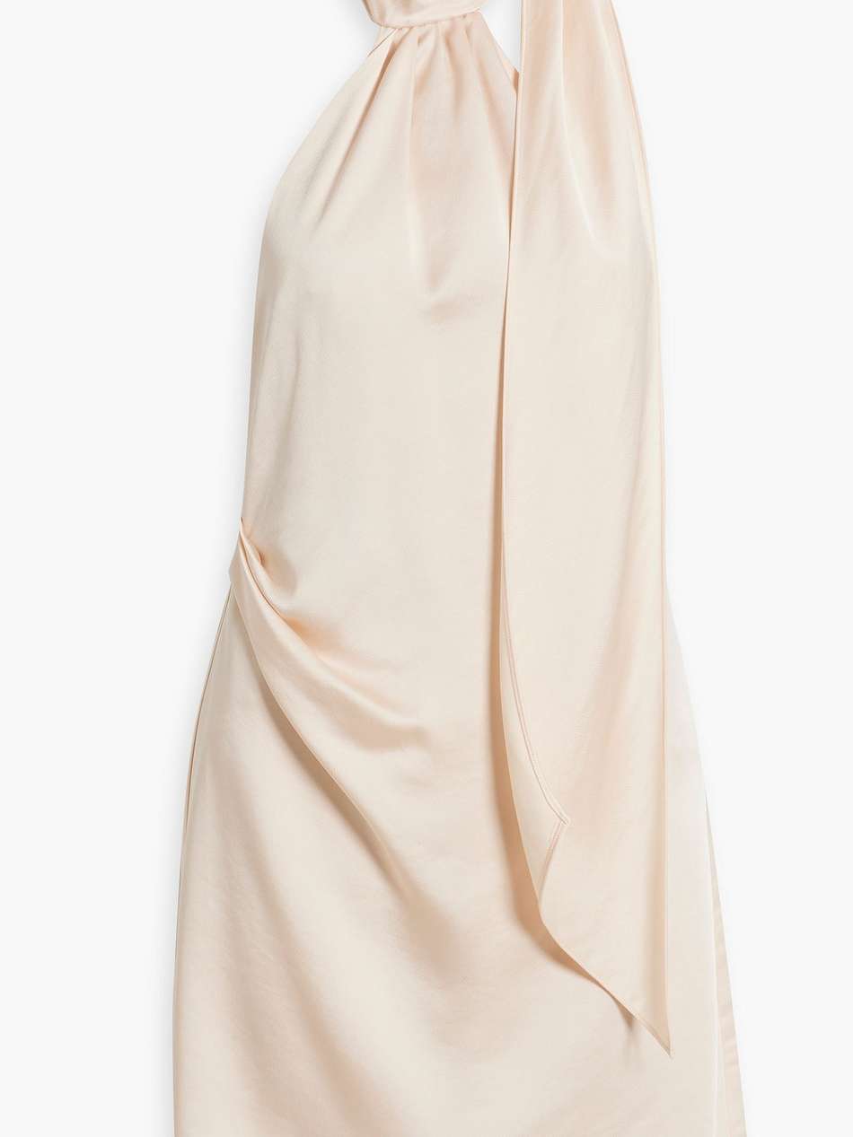 jade draped satin-crepe halterneck mini dress