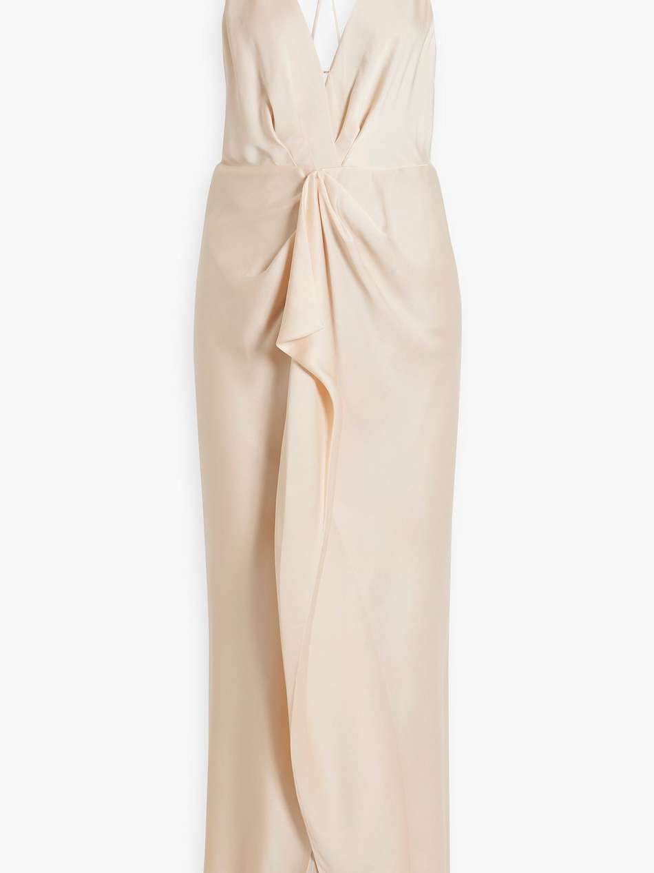 giana ruffled satin-crepe gown