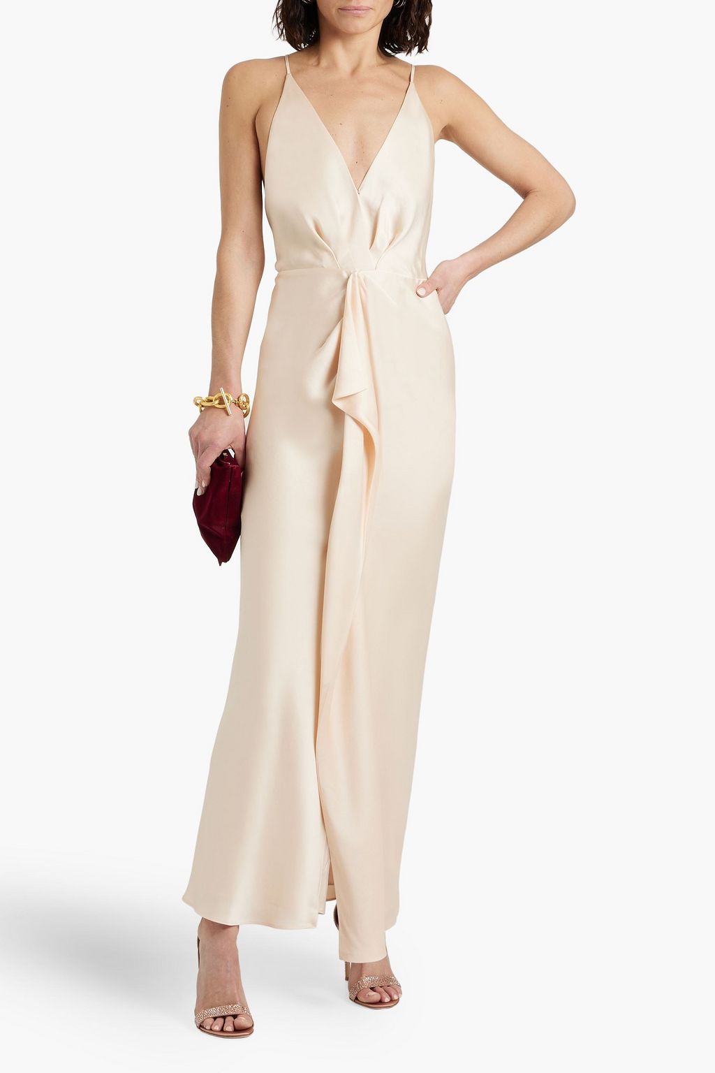 SIMKHAI Giana ruffled satin-crepe gown