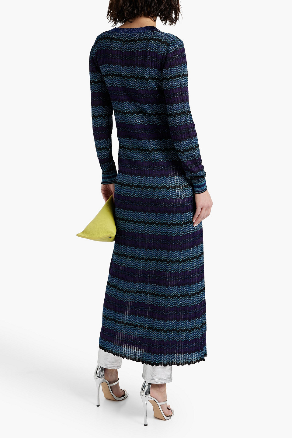 Missoni Metallic Crochet-knit Cardigan In Königsblau