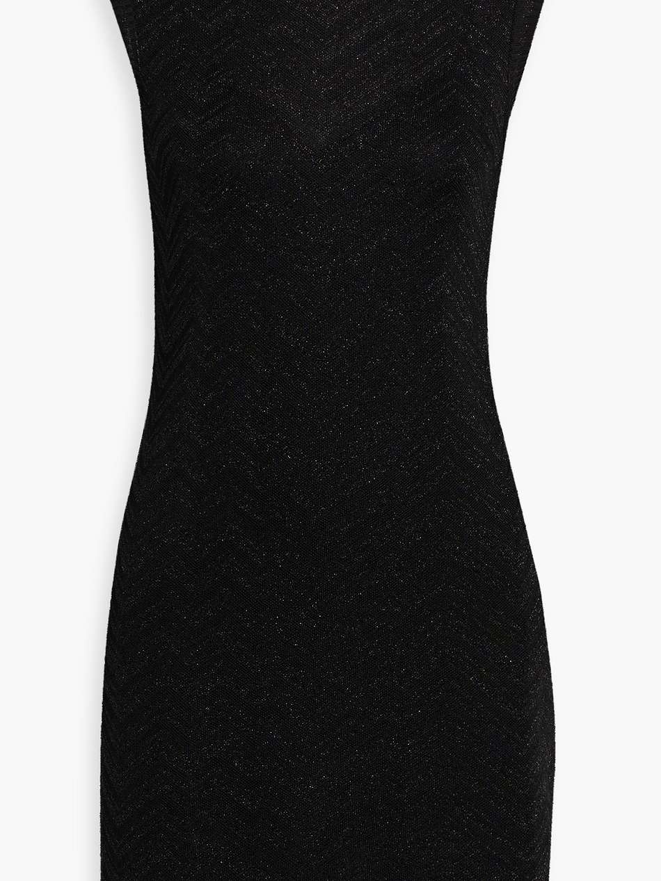 metallic crochet-knit mini dress