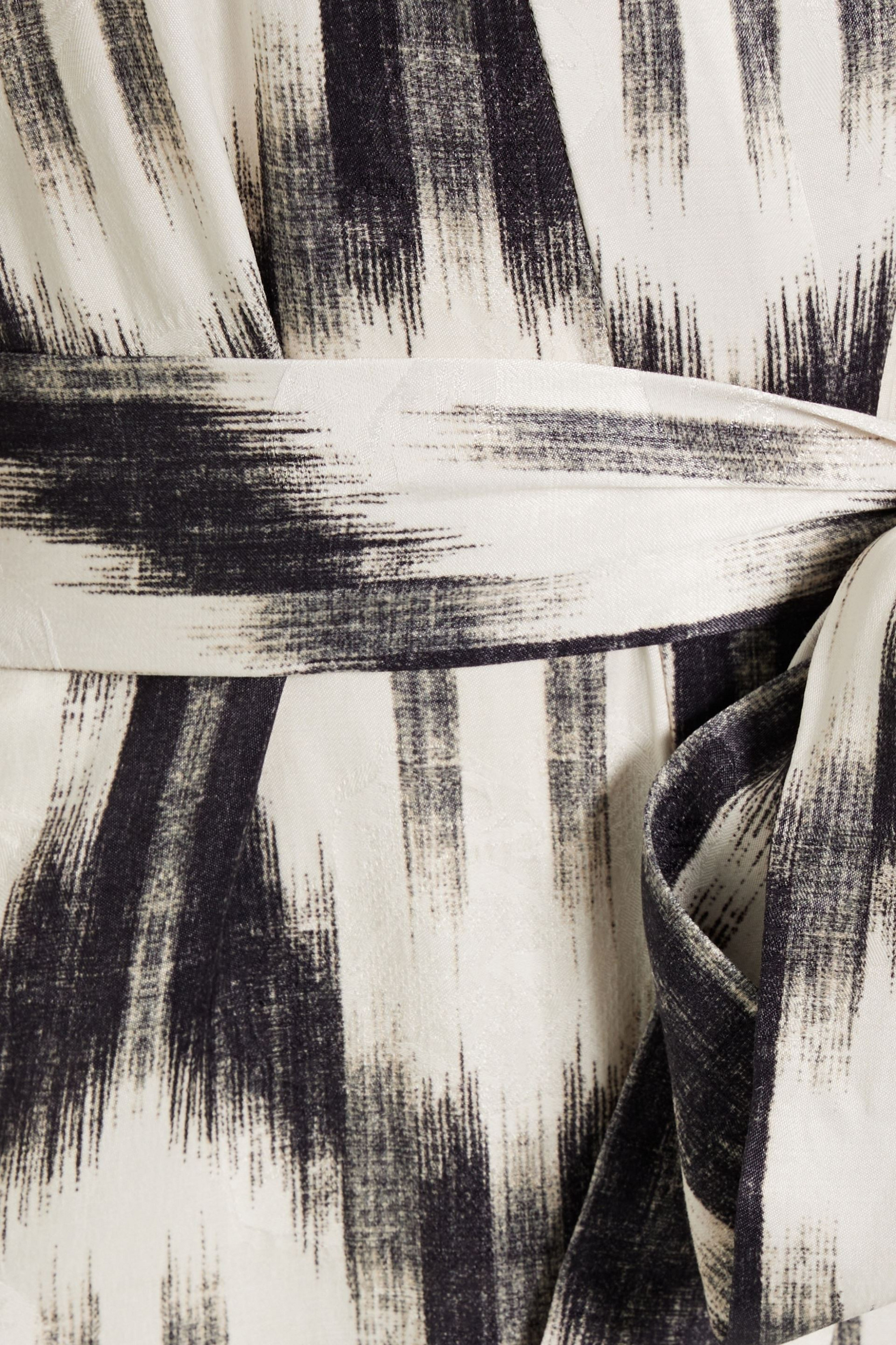 alice + olivia Domino printed satin-jacquard kimono