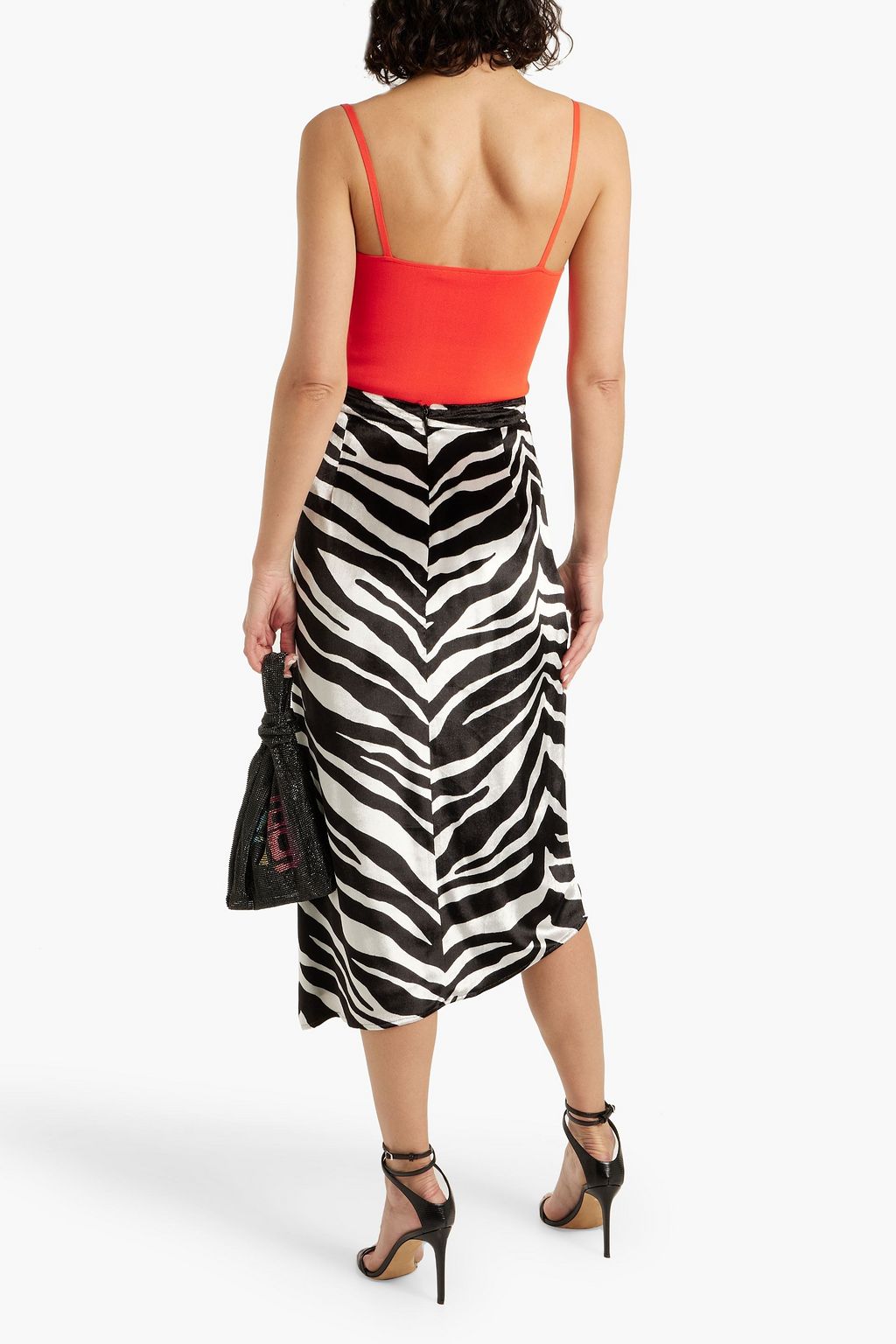 ALICE + OLIVIA كاميسول ’’رونا’’ مصنوع من نسيج بحبكة مطاطية بقصّة ملفوفة