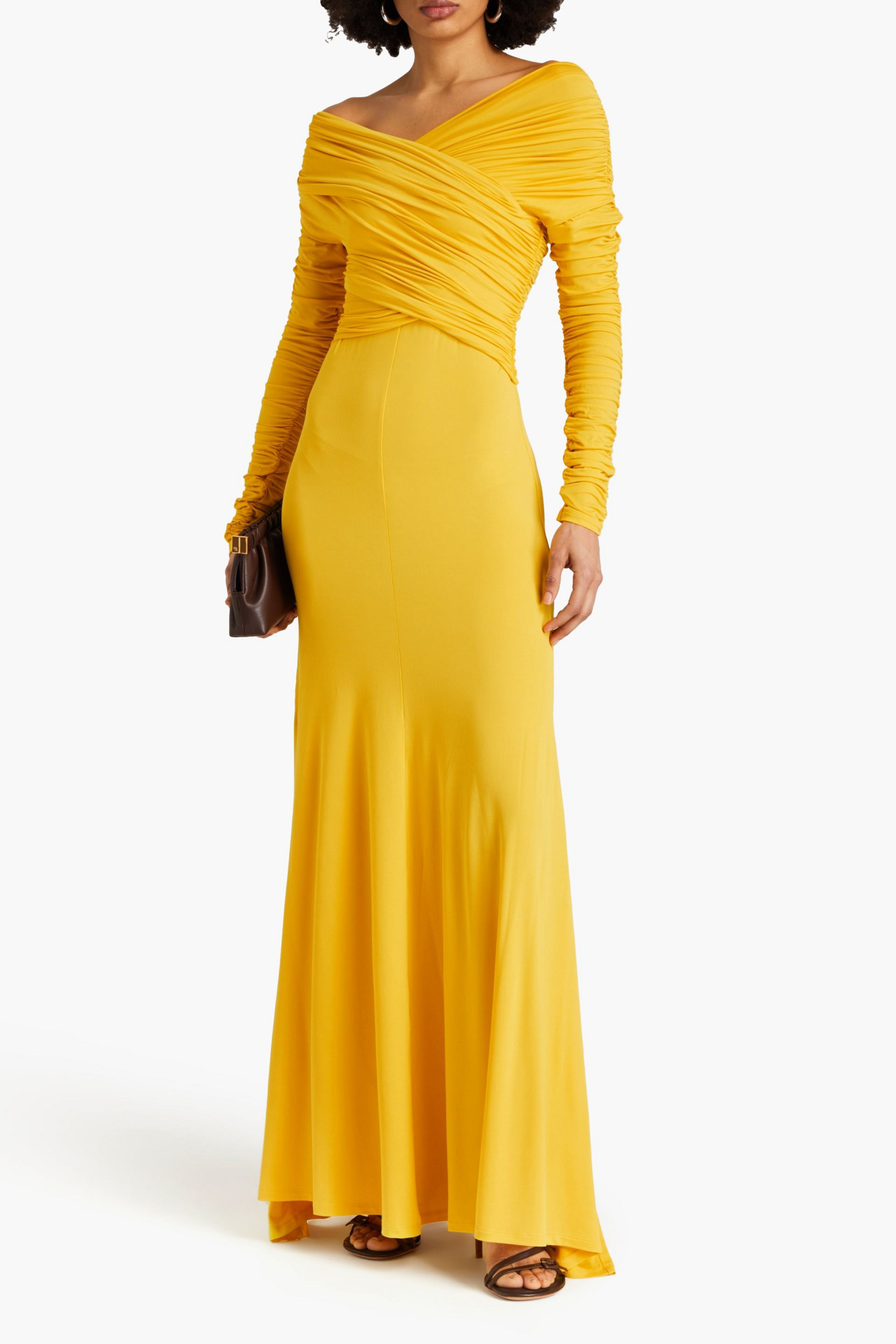 TOVE Aurelie wrap-effect ruched stretch-jersey maxi dress