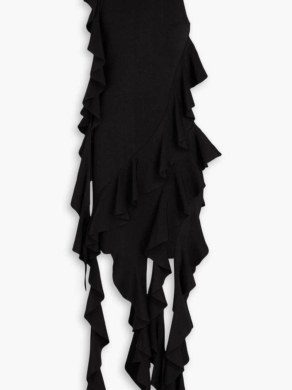 wilda ruffled stretch-knit mini dress