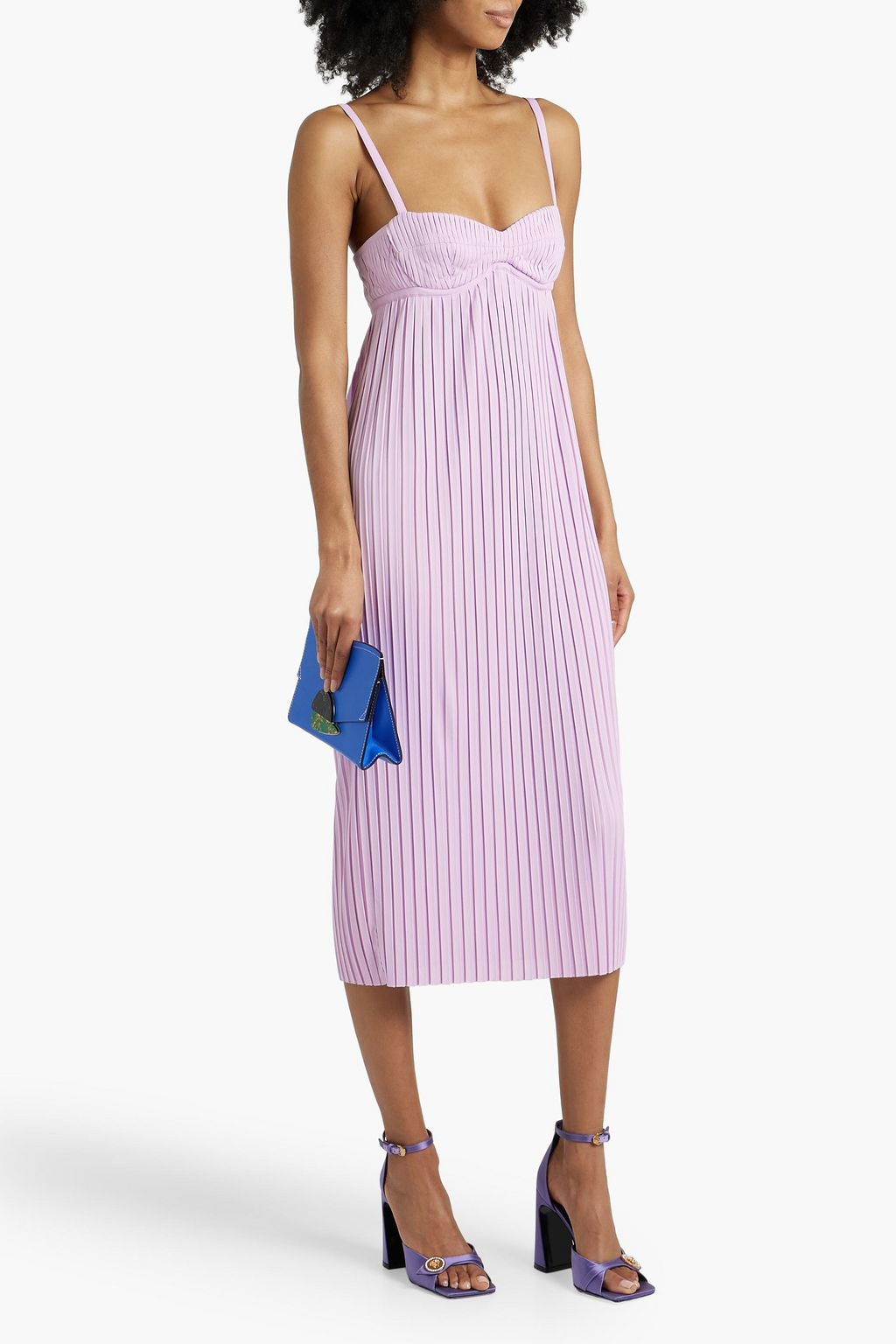 PUCCI Cutout pintucked crepe midi dress