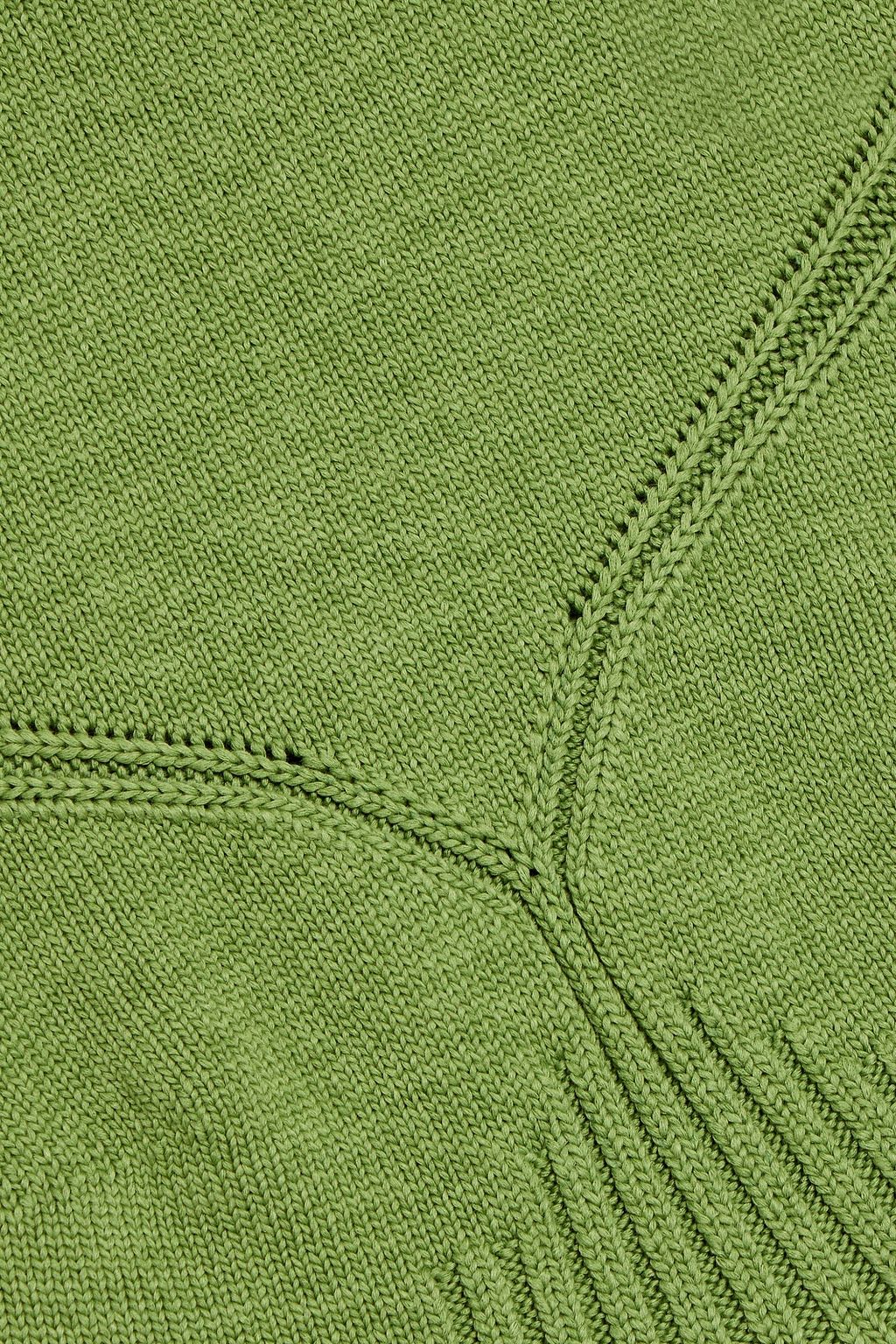 JIL SANDER Ribbed-knit cotton-blend top