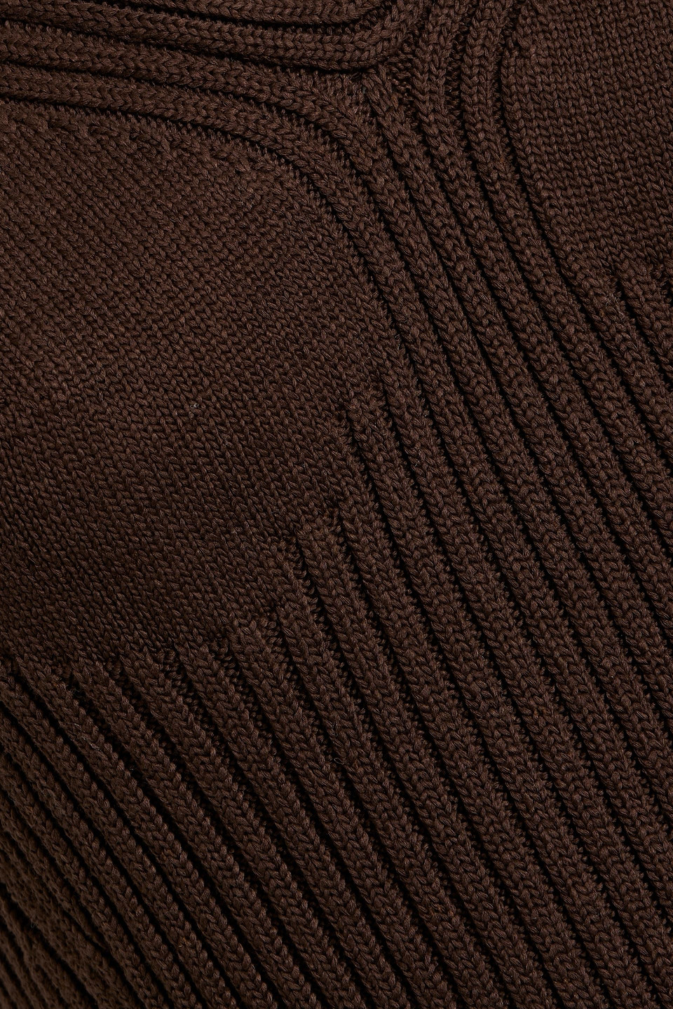 Jil Sander Ribbed Cotton-blend Midi Dress In Chocolate