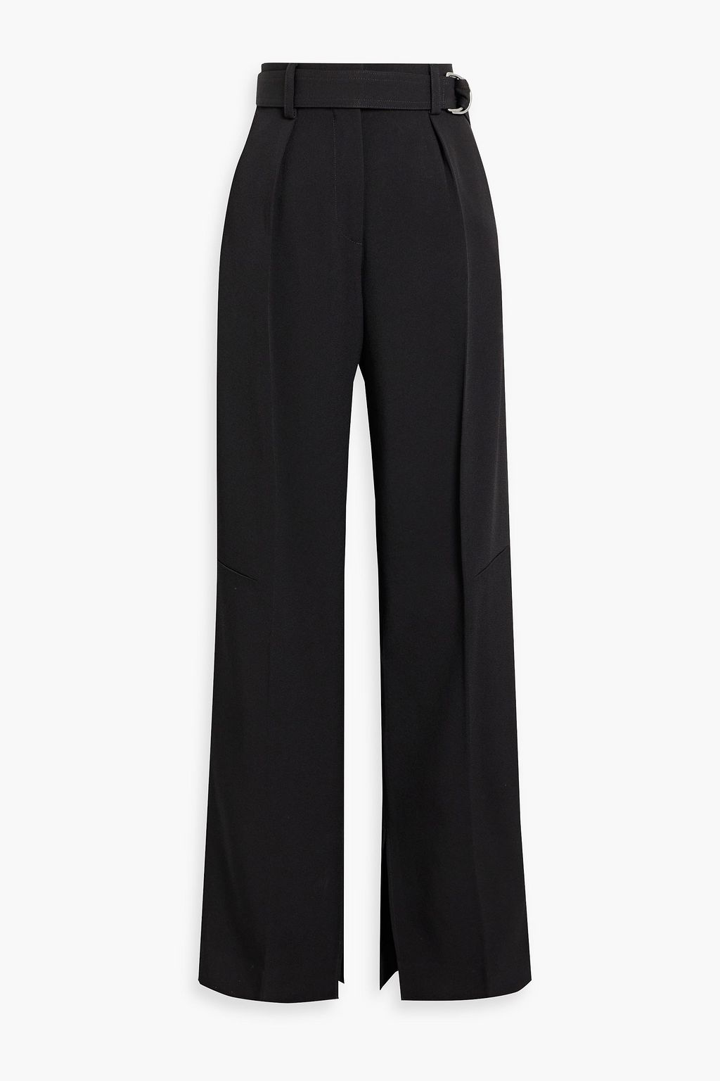 JIL SANDER Belted pleated crepe wide-leg pants | THE OUTNET JIL SANDER Belted pleated crepe wide-leg pants | THE OUTNET