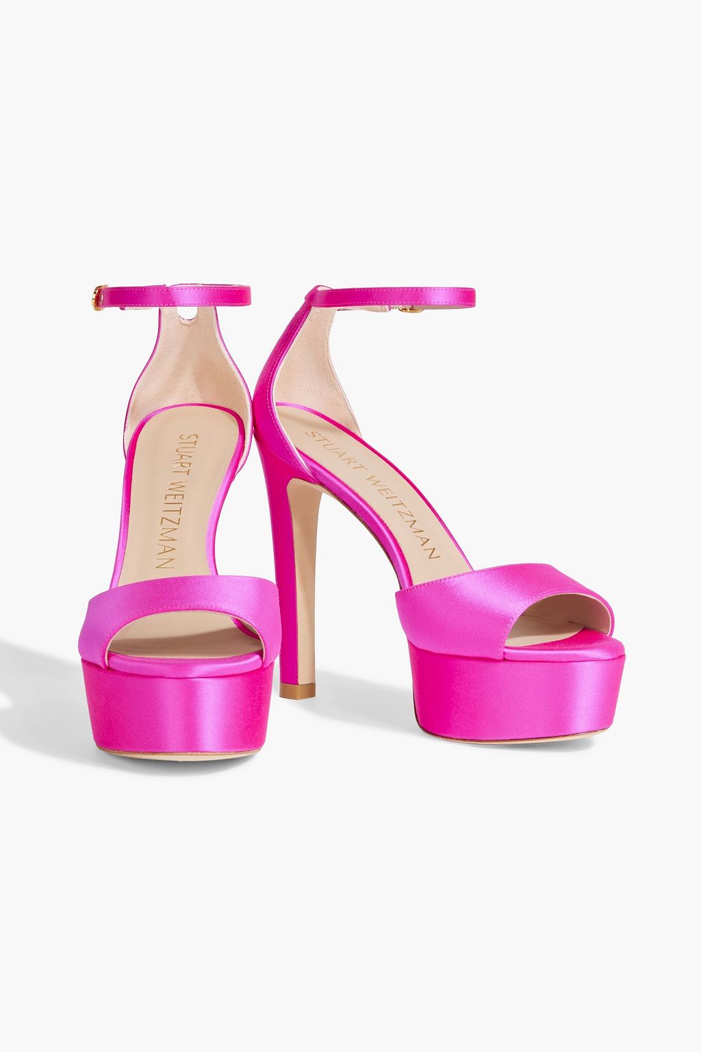 STUART WEITZMAN Satin platform sandals