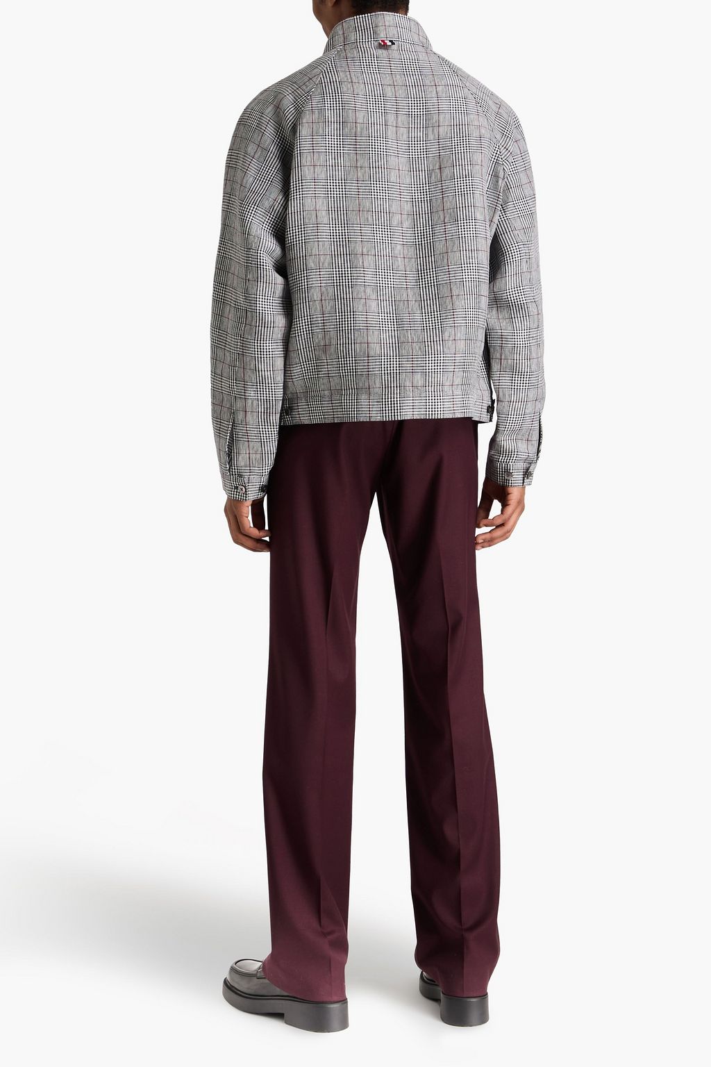 THOM BROWNE 프린스 오브 웨일즈 체크 리넨 재킷