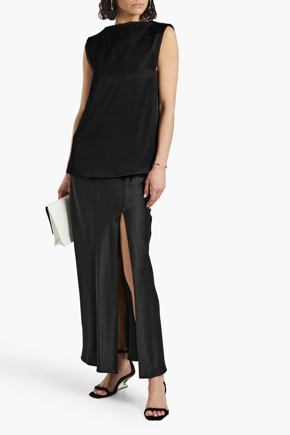 Jil Sander Satin-twill Top In Black
