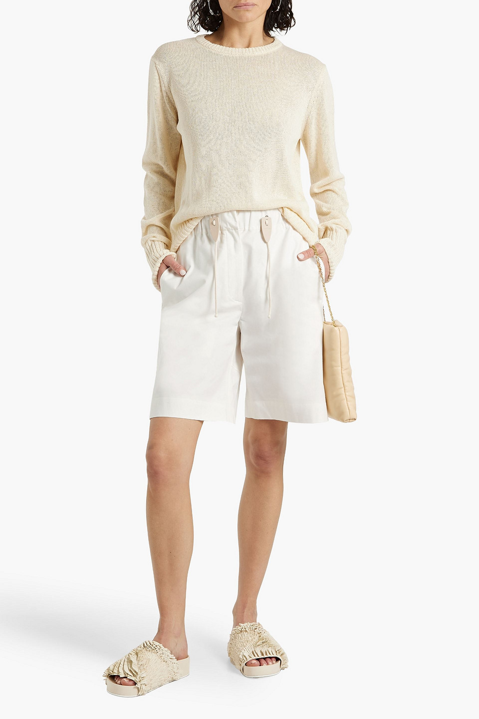 Jil Sander Cotton Shorts In White