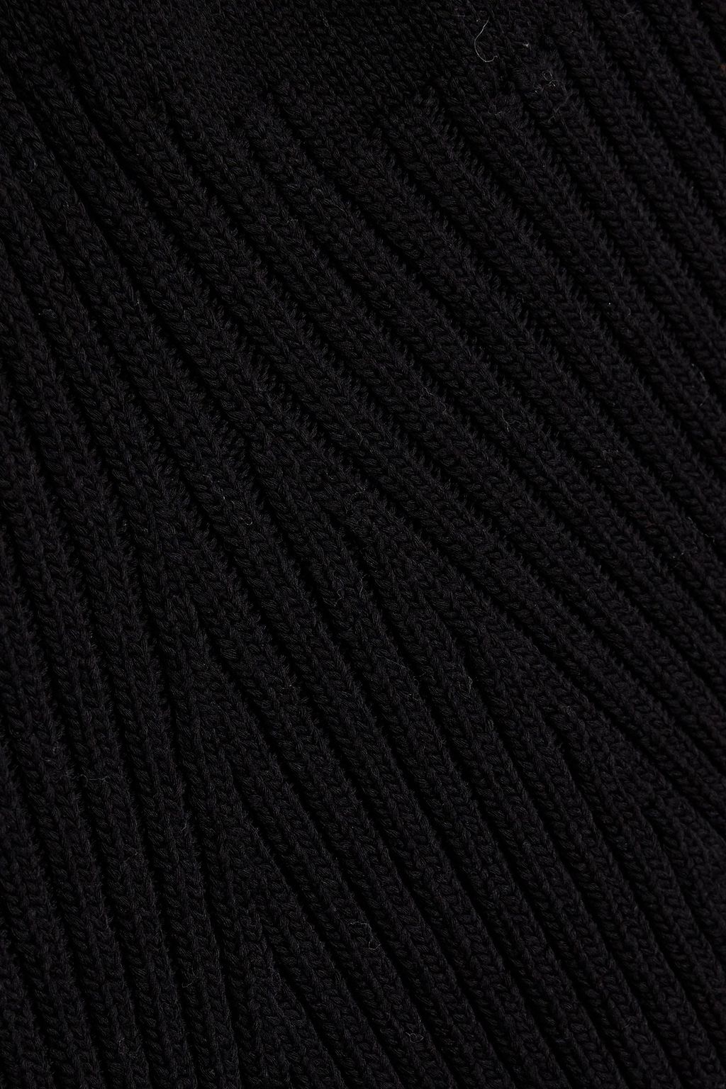 JIL SANDER Ribbed-knit cotton-blend top