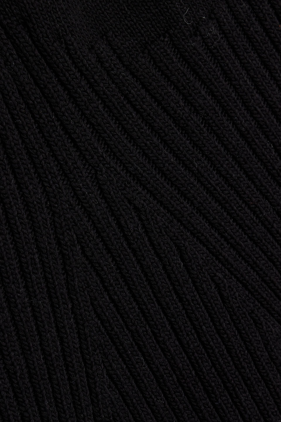 Jil Sander Ribbed-knit Cotton-blend Top In Black