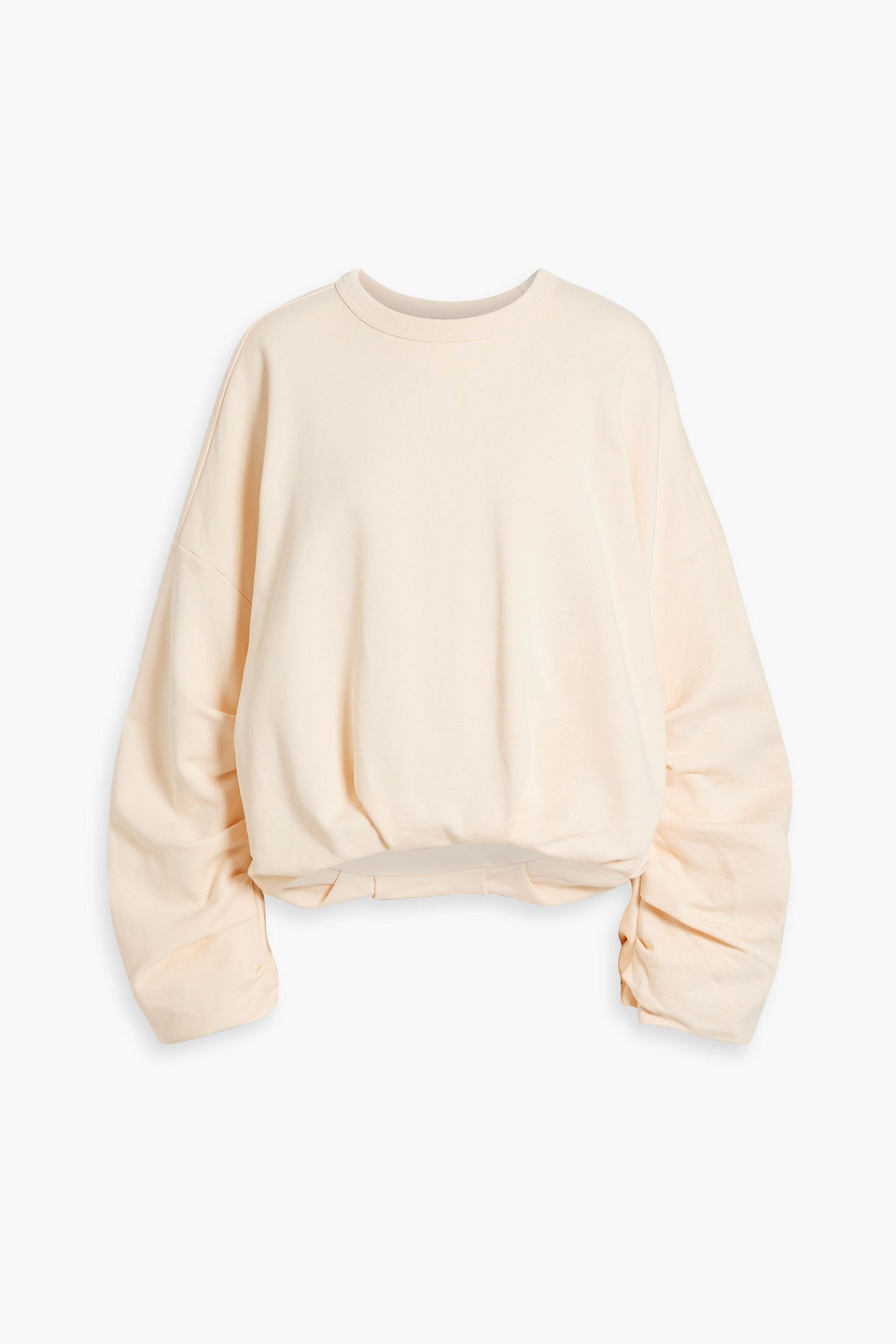Dries Van Noten Oversized Gathered Cotton-jersey Sweatshirt In Pastel Pink