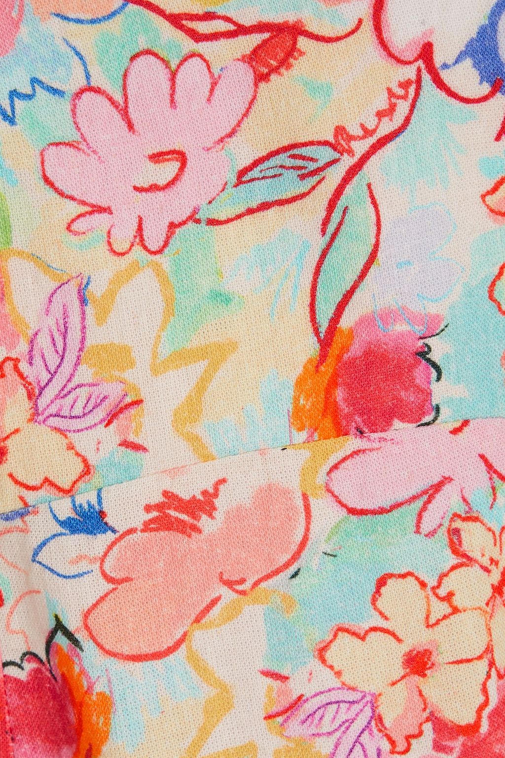 RIXO Floral-print canvas mini dress