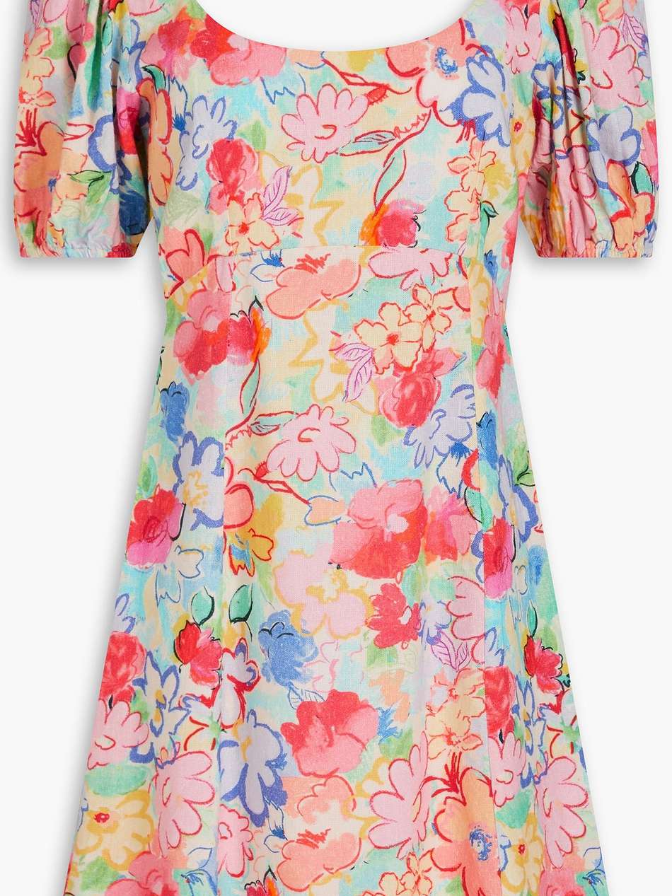 floral-print canvas mini dress