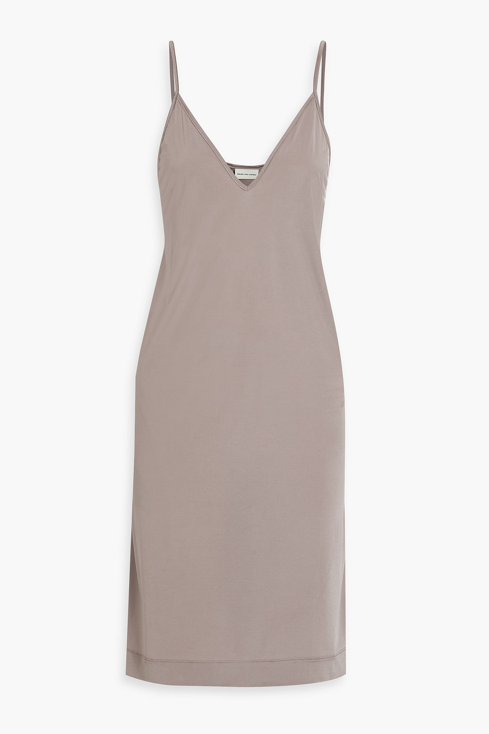 Dries Van Noten Satin Slip Dress In Stone