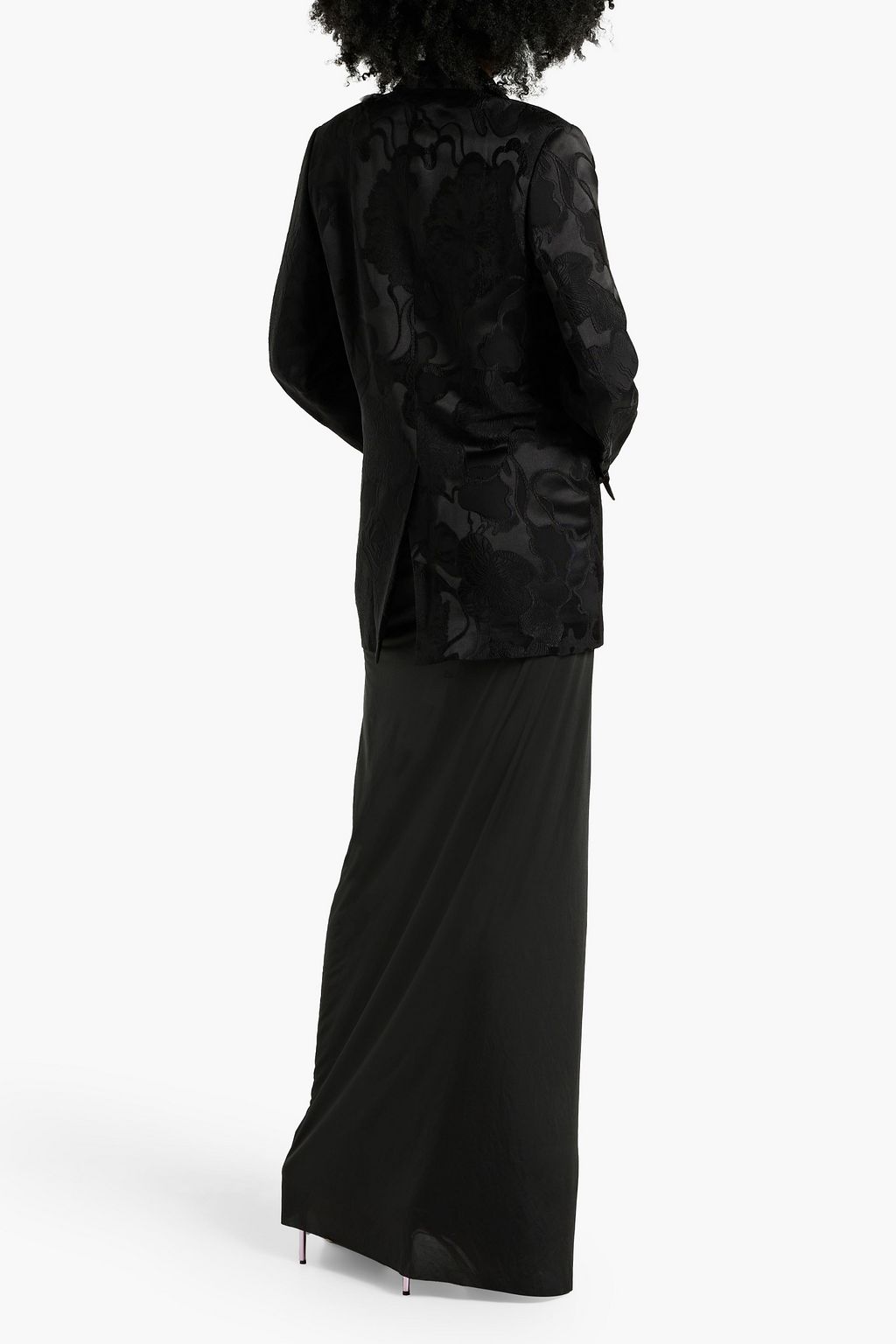 DRIES VAN NOTEN Satin maxi wrap skirt