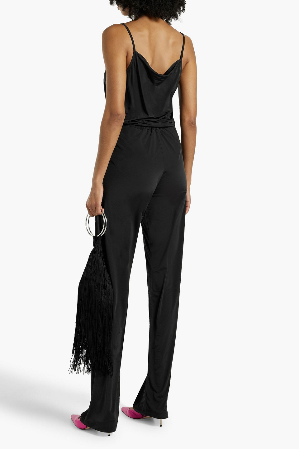 Dries Van Noten Satin Straight-leg Pants In Black