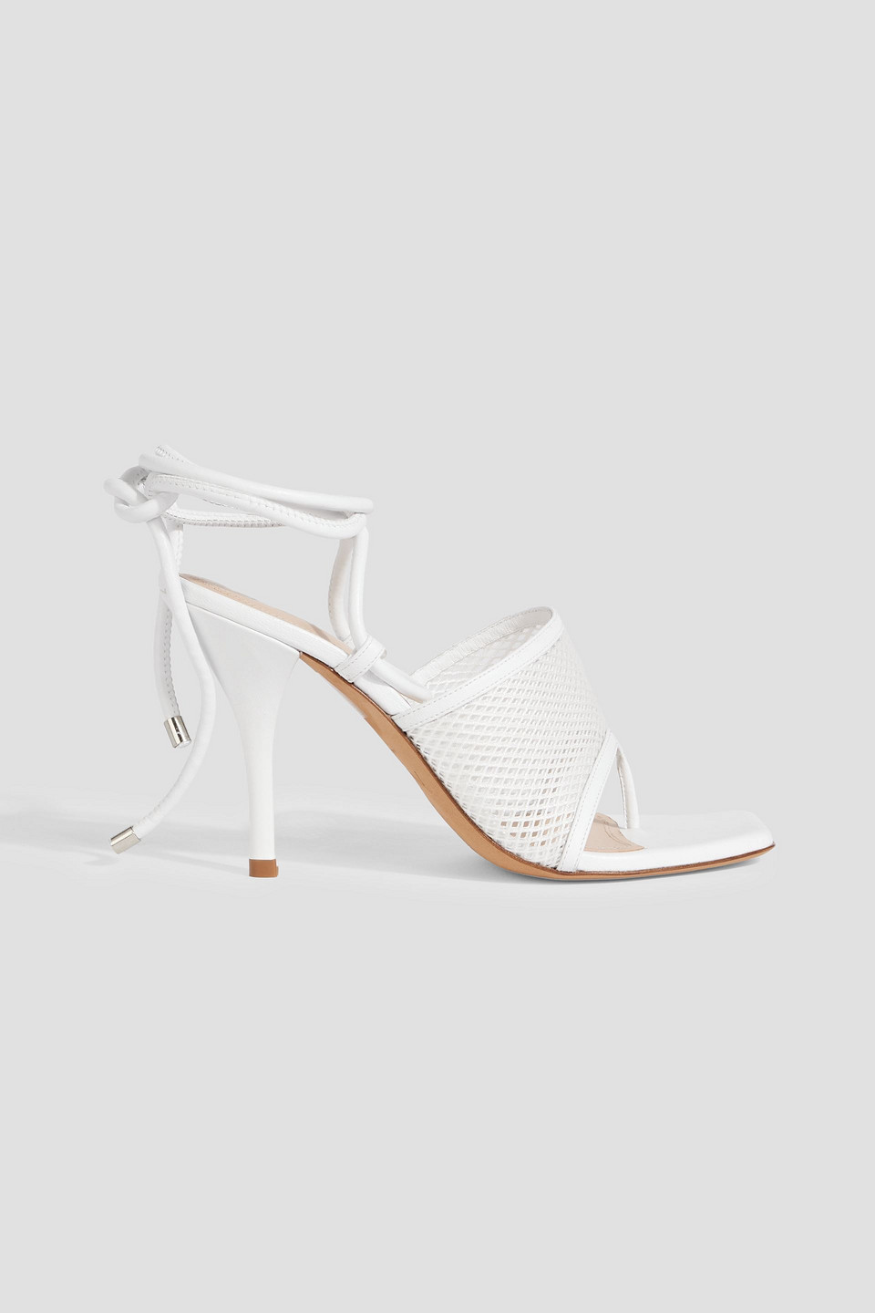 Iro Enom Leather-trimmed Mesh Sandals In White