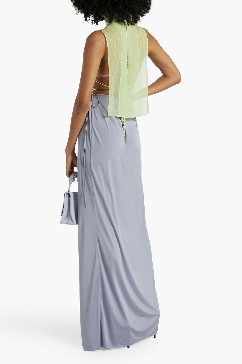 DRIES VAN NOTEN Satin maxi wrap skirt