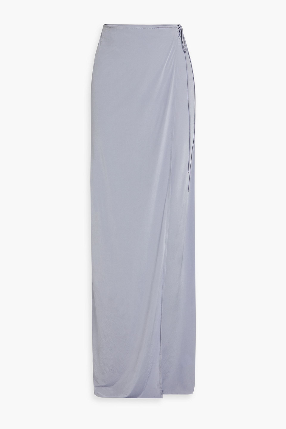 Dries Van Noten Satin Maxi Wrap Skirt In Lavender