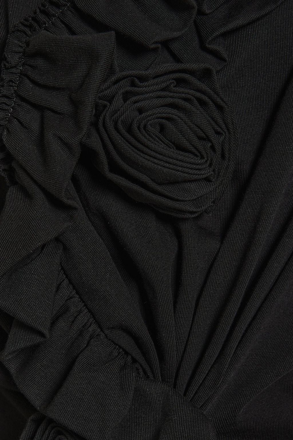DRIES VAN NOTEN Appliquéd ruffled cotton-jersey top