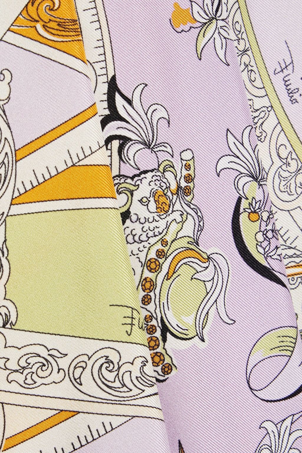 PUCCI Pleated printed silk-twill maxi skirt