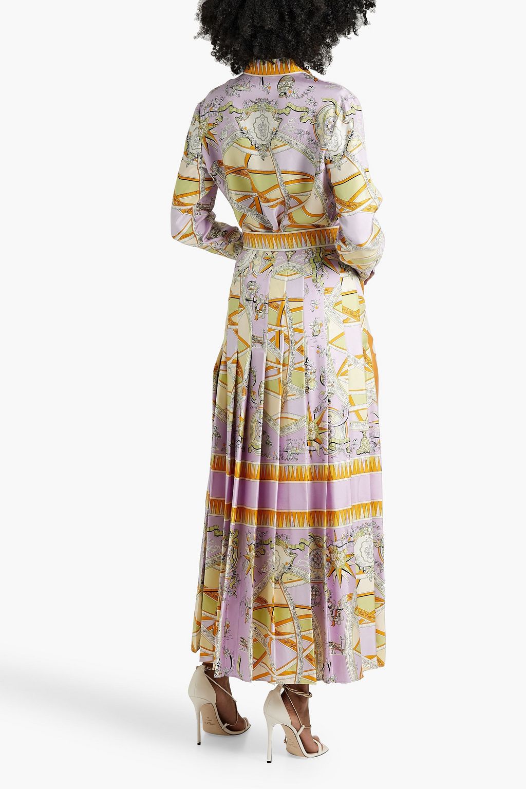 PUCCI Pleated printed silk-twill maxi skirt