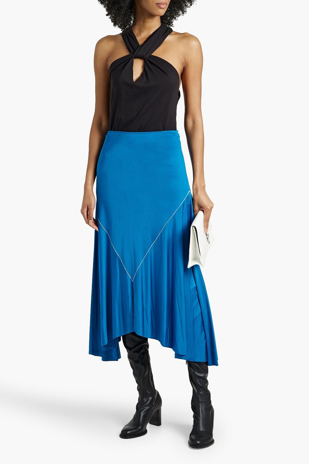 DRIES VAN NOTEN Cutout twisted cotton-jersey top