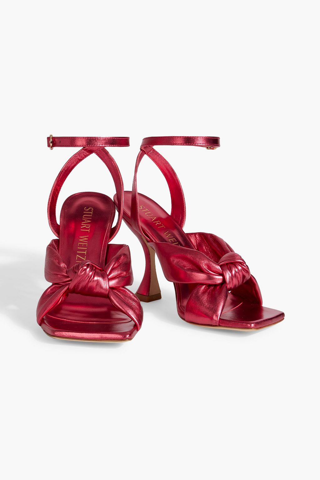 STUART WEITZMAN Playa knotted textured-leather sandals