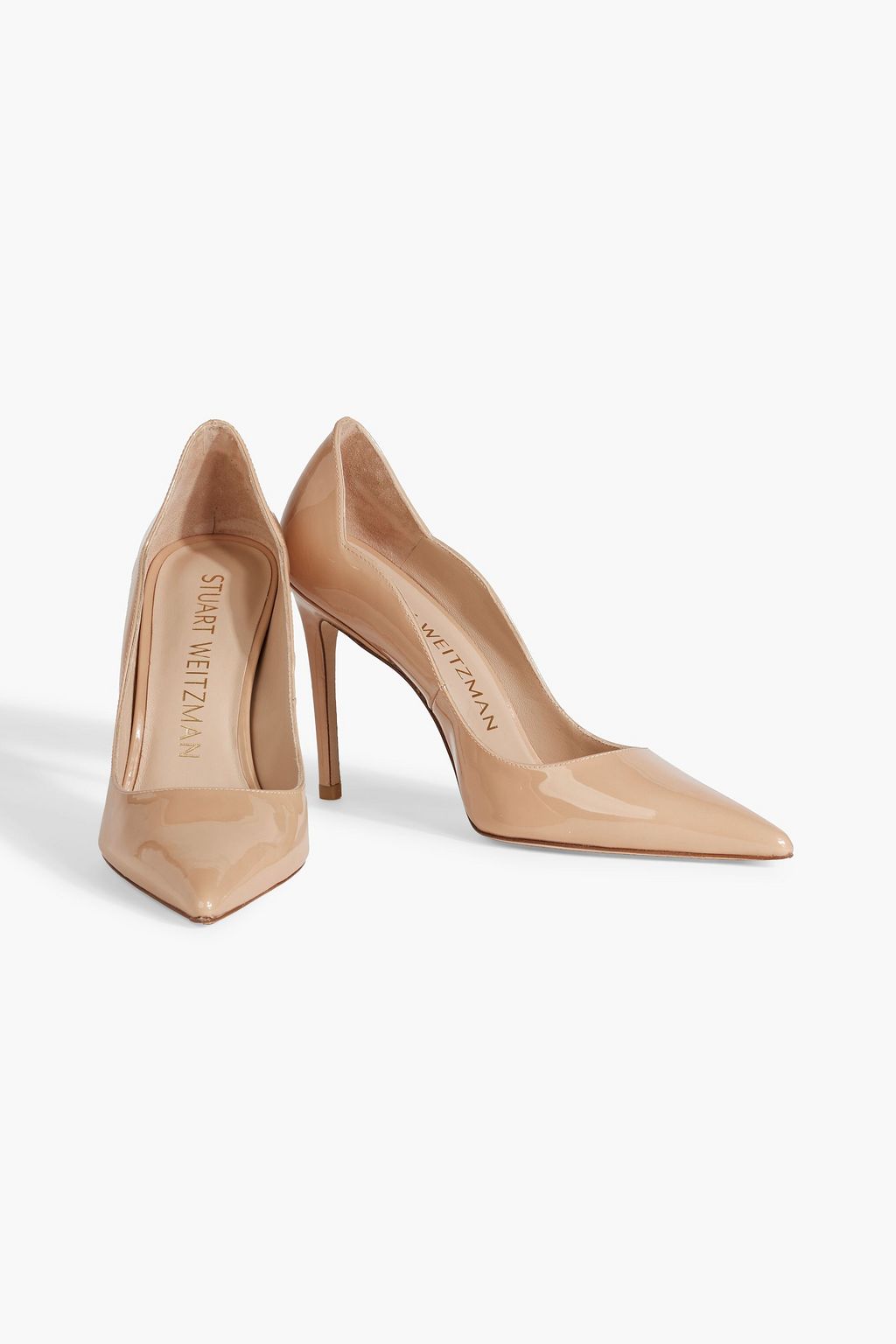 STUART WEITZMAN Stuart 100 scalloped patent-leather pumps