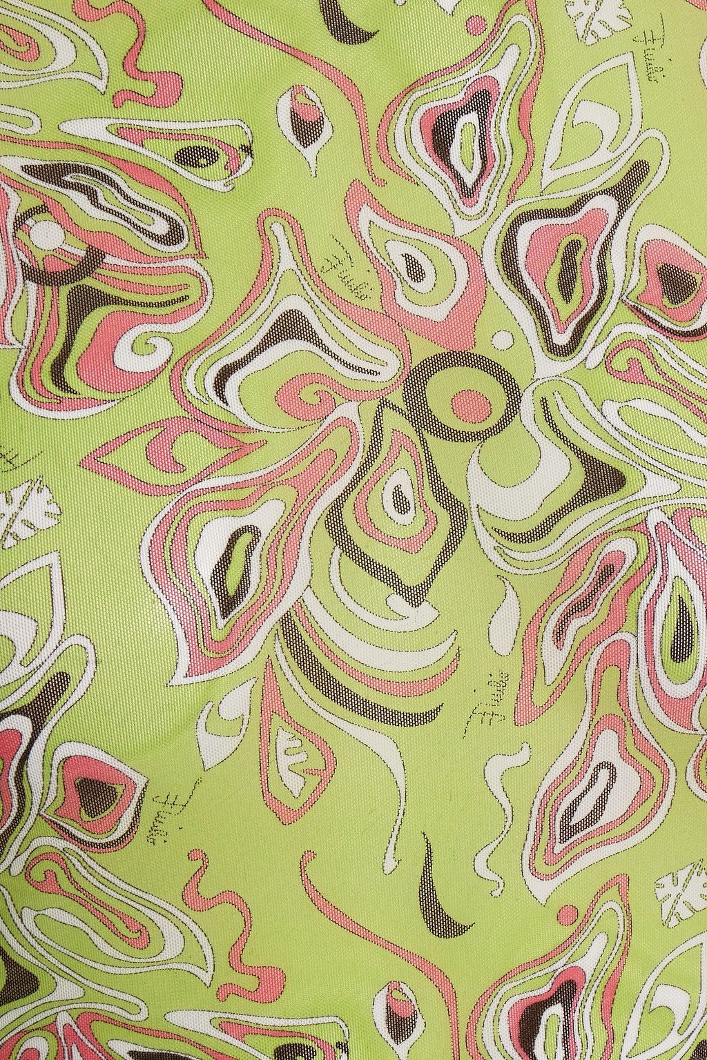 PUCCI Printed stretch-mesh top