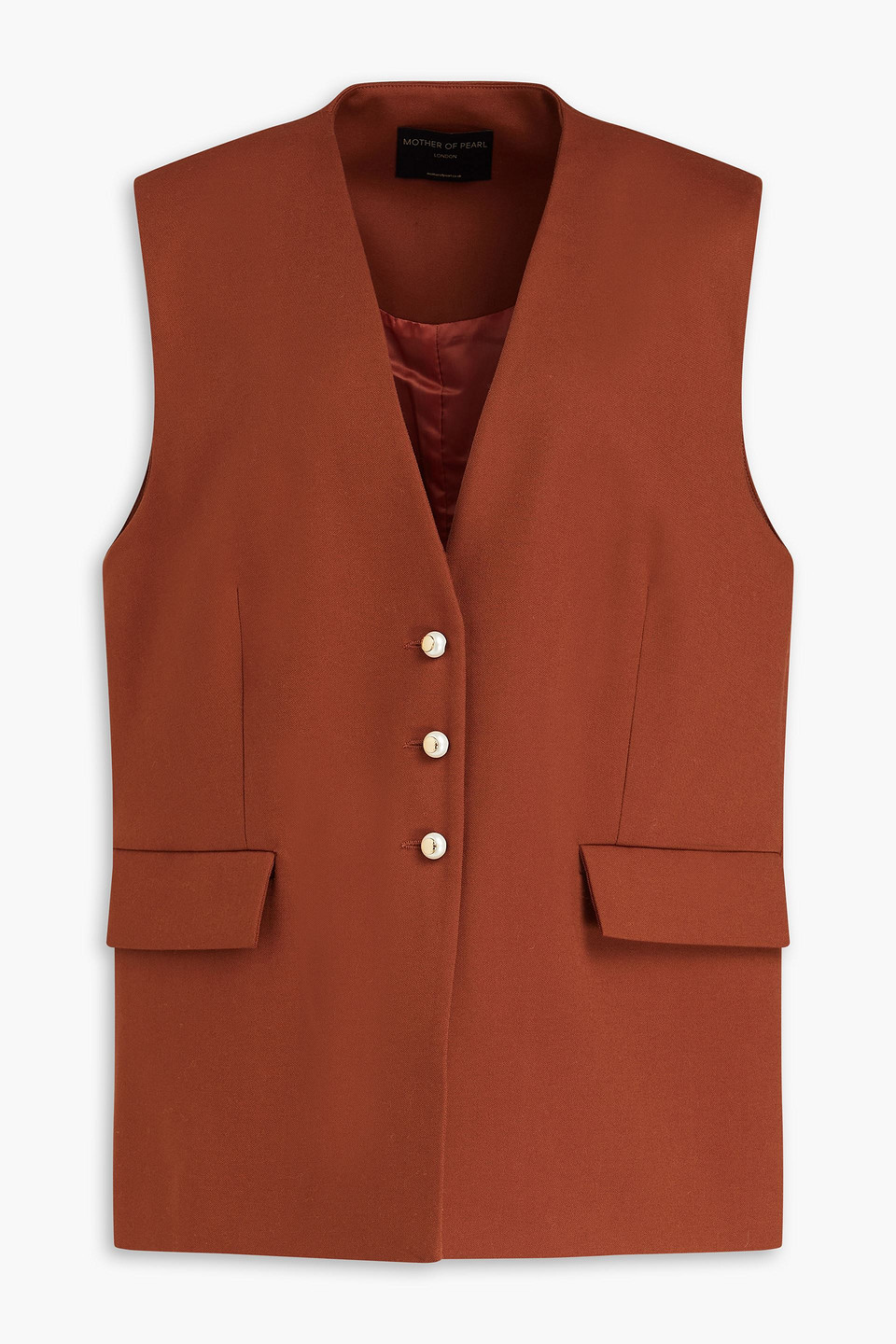Mother Of Pearl Tencel™-blend™ Vest In Brick