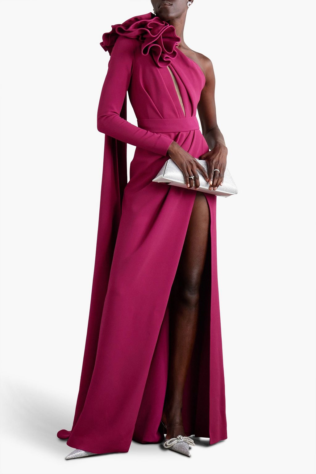 ELIE SAAB فستان سهرة مصنوع من قماش كادي بتصميم درابيه بِكُم واحد