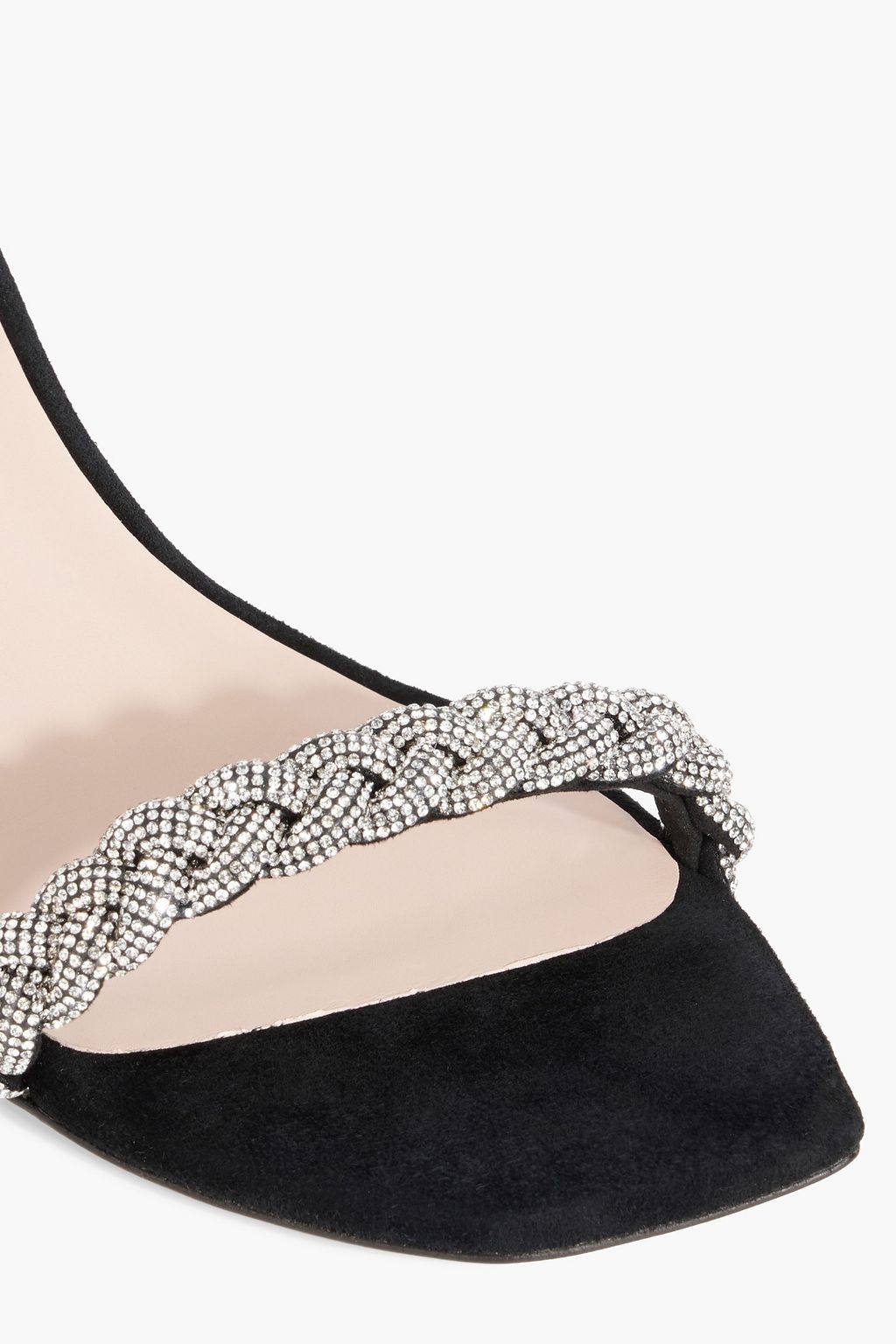 STUART WEITZMAN Crystal-embellished suede sandals