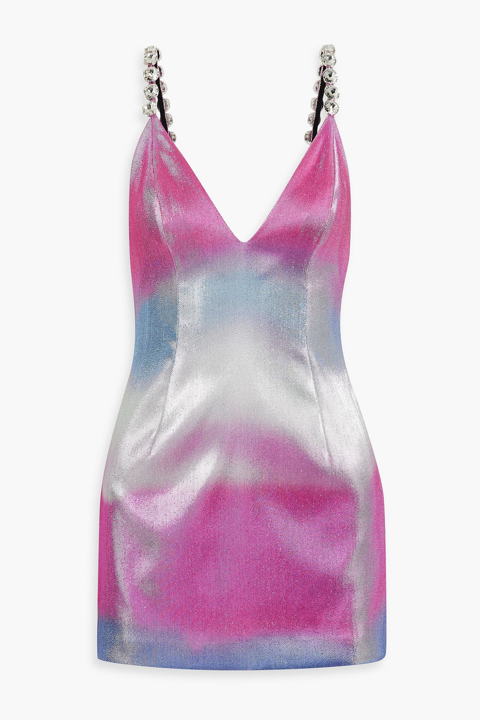 CRYSTAL-EMBELLISHED SLIP MIDI DRESS IN PINK