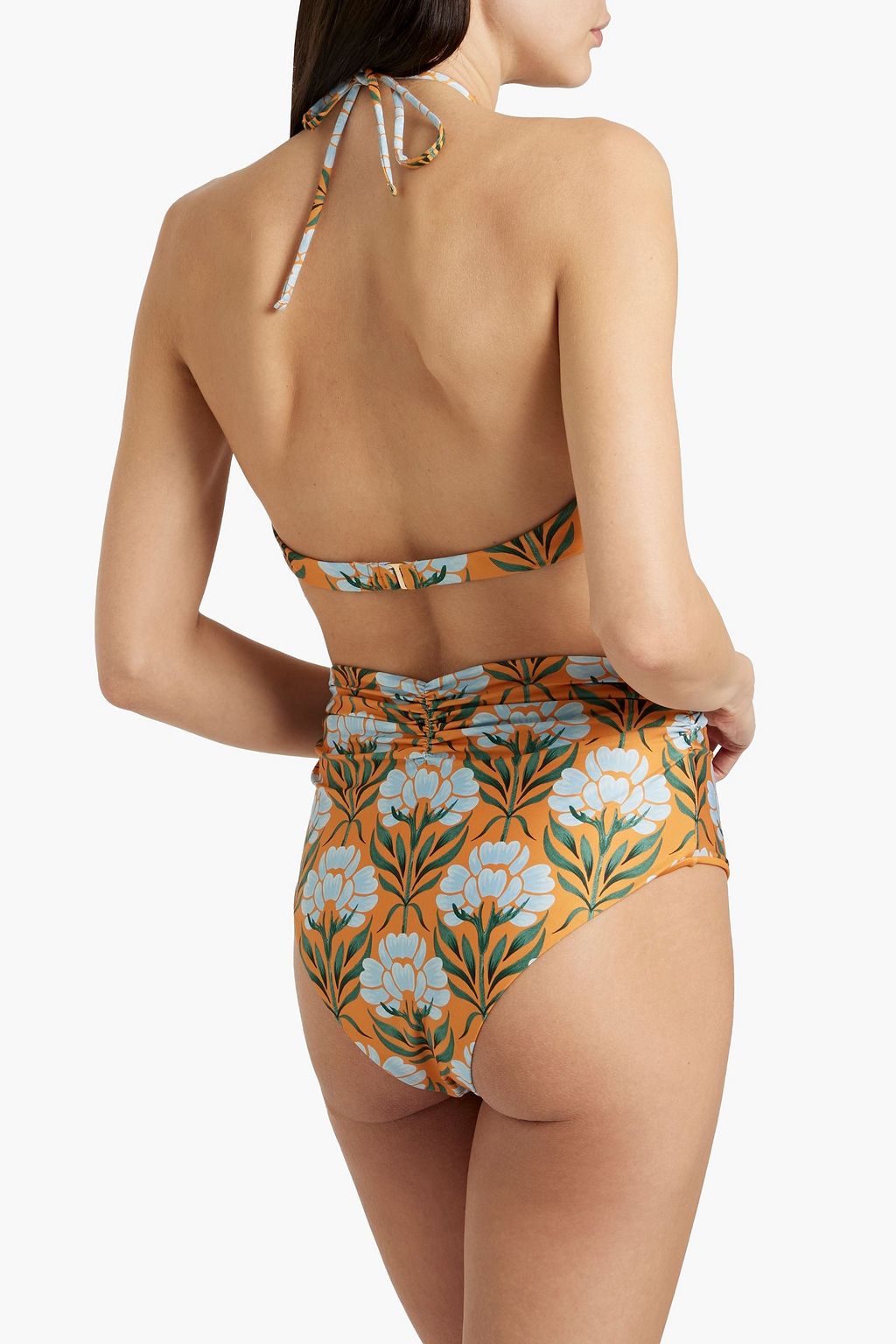 AGUA BY AGUA BENDITA Bronce Semilla Otono floral-print halterneck underwired bikini top