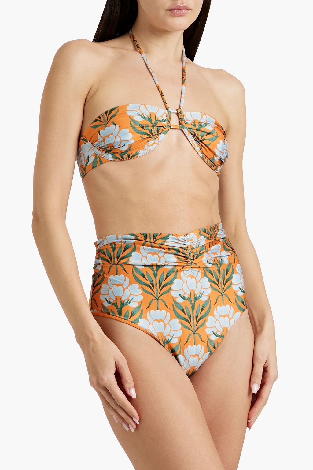 AGUA BY AGUA BENDITA Bronce Semilla Otono floral-print halterneck underwired bikini top