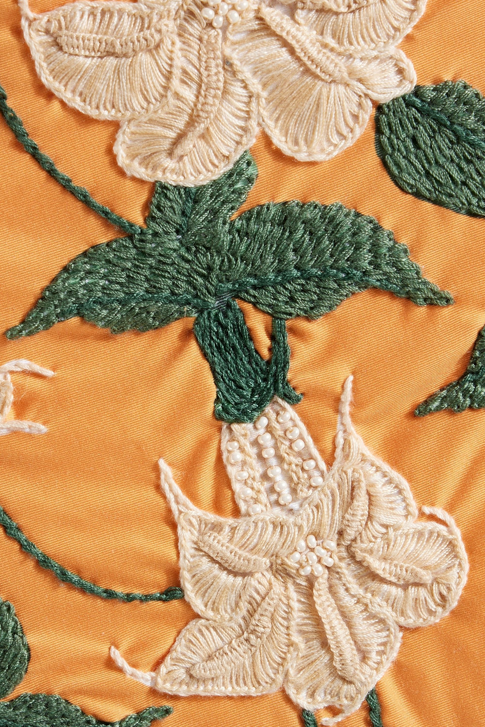 Agua By Agua Bendita Jengibre Sabanero Dorado Embroidered Embellished High-rise Bikini Briefs In Orange