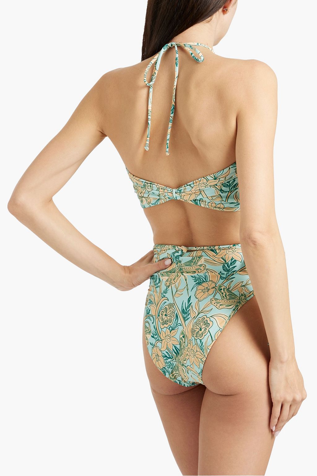 AGUA BY AGUA BENDITA Sepia Vuelo Dia floral-print high-rise bikini briefs