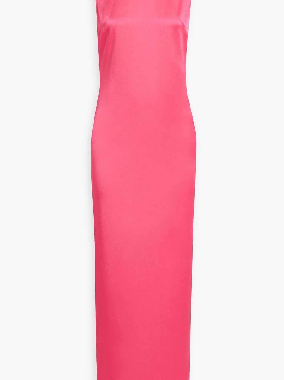 draped satin gown
