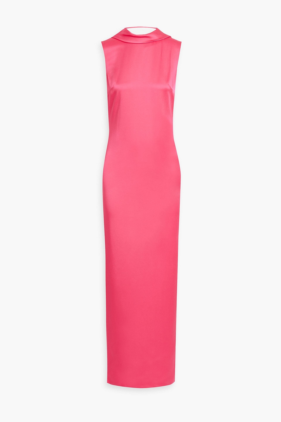 Versace Draped Satin Gown In Bubblegum